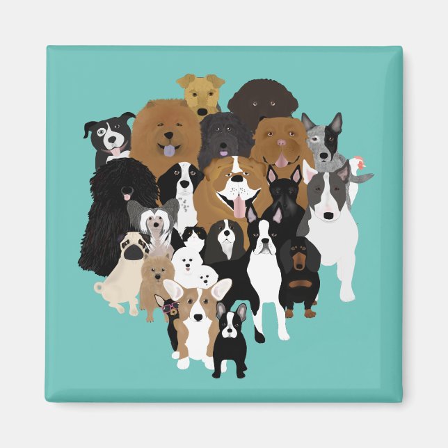 Hunde, Katze, Hühnermagnet Magnet (Vorne)