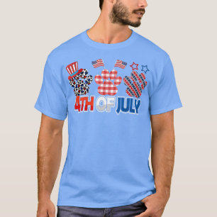 Hunde Katze Lover Paw Happy Independence Day 4. Ju T-Shirt