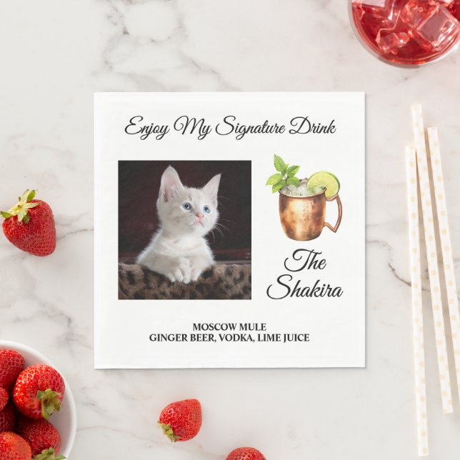 Hunde, Katze oder jede Unterschrift eines Begleite Serviette (Beispiel)
