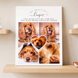 Hunde Katze Pet Loss Geschenk - Foto Collage Grid Fotoplatte