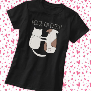 Hunde Katze Weltfrieden T - Shirt