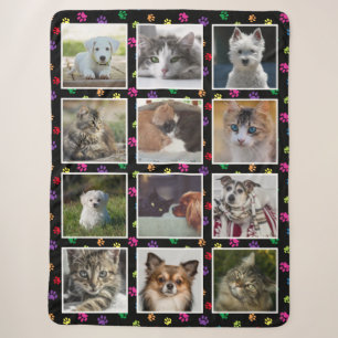Hunde Katzen farbenfrohe Paw Prints Custom Foto Co Sherpadecke
