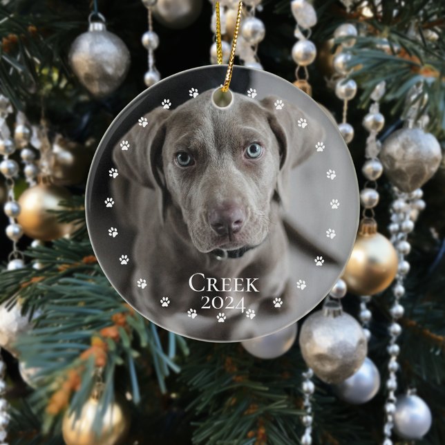Hunde Katzen Foto Minimalistischer Pfosten Kreis Keramik Ornament (Von Creator hochgeladen)