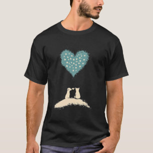 Hunde-Katzen-Freundschaft unter herzförmigen Stern T-Shirt