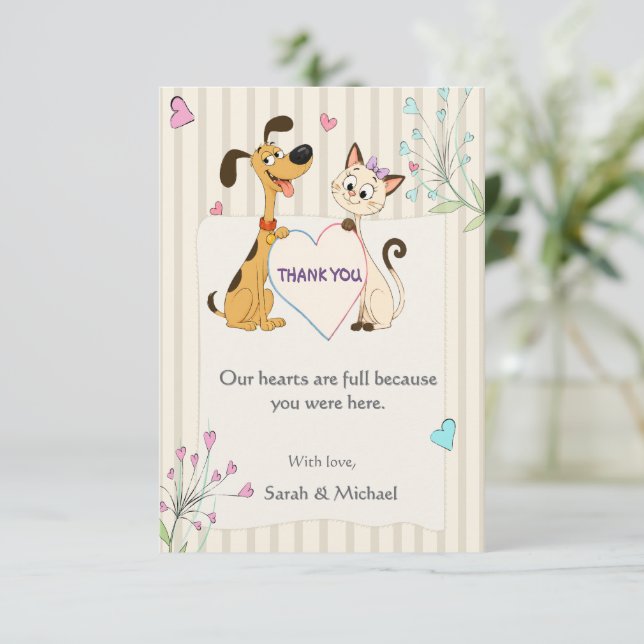  Hunde- & Katzengeschlecht Enthüllung   Dankeskarte (Stehend Vorderseite)