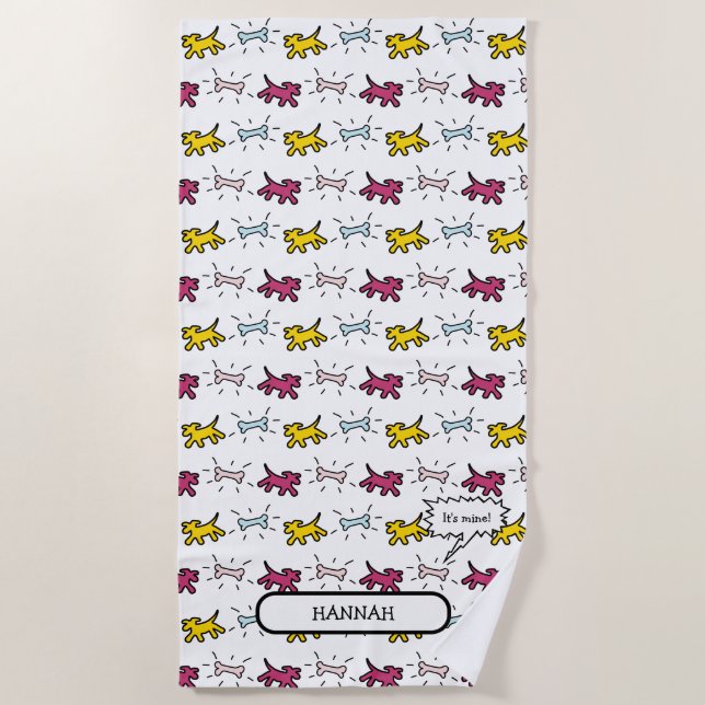 Hunde Knochen RY Graffiti Style Name Handtuch (Vorderseite)