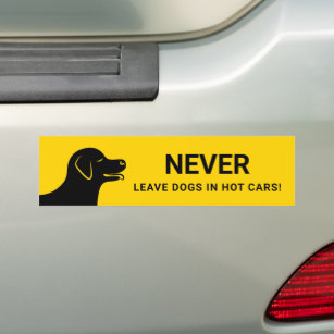 Hunde Kopf - Verlass nie in heißen Autos gelb Autoaufkleber