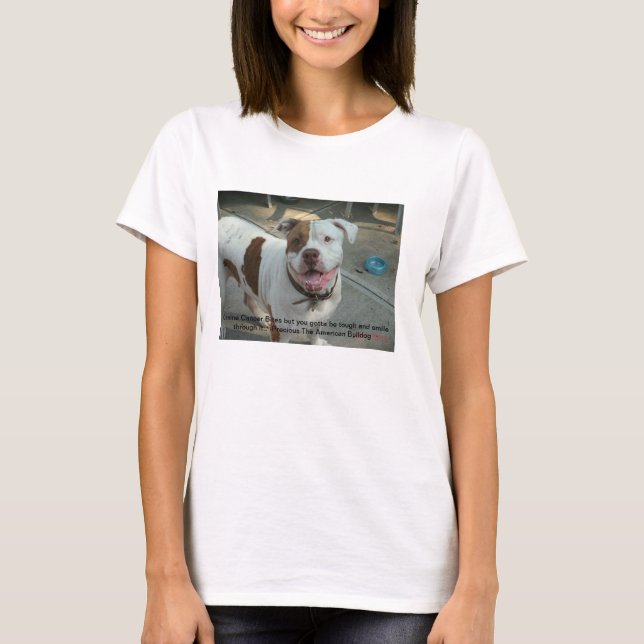 Hunde- Krebs beißt wertvolles T-Shirt (Vorderseite)