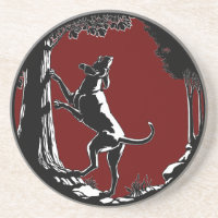 Hunde Kunst trinken Küste jagen Hunde Untersetzer
