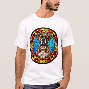 Hunde-Kunstwerk im Bleiglasstil T-Shirt