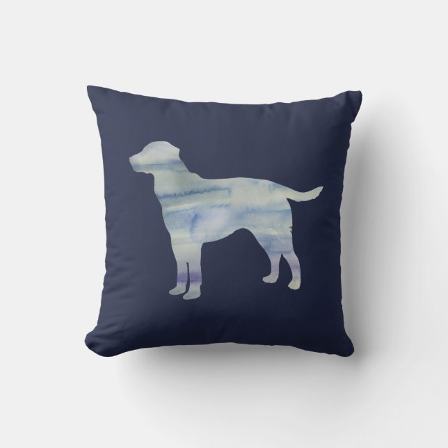 Hunde Labrador Silhouette Hundeanstrich Kissen (Vorderseite)