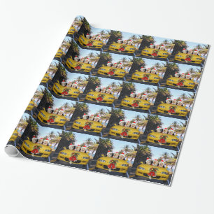 Hunde/Labradore in konvertierbaren w/Santa Hüten Geschenkpapier