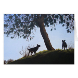 Hunde landschaftliche Parklandschaft Malerei Reali