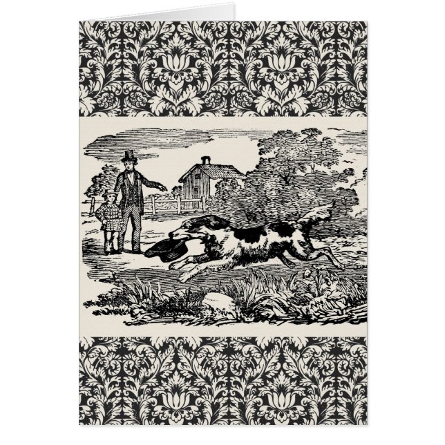 Hunde laufen antike Haustierkunst viktorianische A (Vorne)