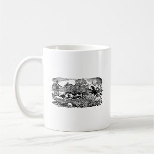 Hunde laufen antike Haustierkunst viktorianische A Kaffeetasse