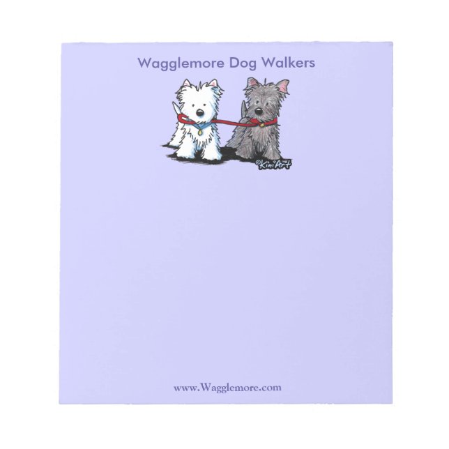 Hunde laufen Business Notepad mit Terrier Notizblock (Vorderseite)