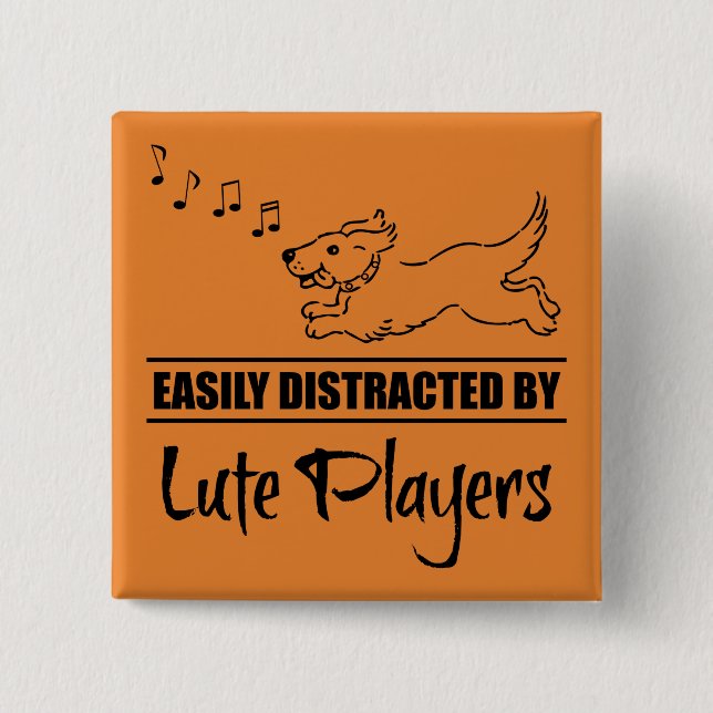 Hunde laufen leicht von Lute-Spielern abgelenkt Button (Vorderseite)