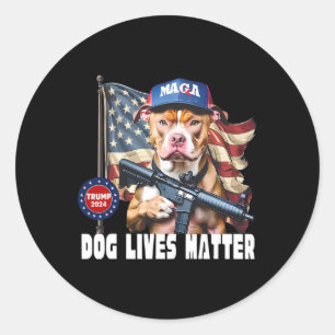 Hunde leben Problem Funny 2024 Hunde stimmen Trump Runder Aufkleber