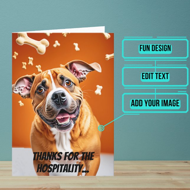 Hunde Leckerei Danke, dass Sie uns Bleibe Gelassen Karte (This is a great card to thank someone who showed you hospitality.)