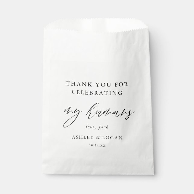 Hunde-Leckerei Gefallen Gastgeschenk Hochzeit-Tasc Geschenktütchen (Vorderseite)