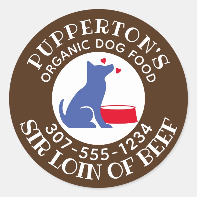 Hunde Leckereien Haustierfutter Koch Runder Aufkleber (Vorderseite)