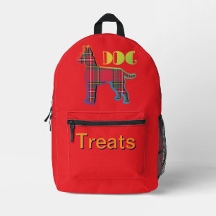 Hunde Leckereien Hund Lover Pet Rot Kariert Rot Bedruckter Rucksack
