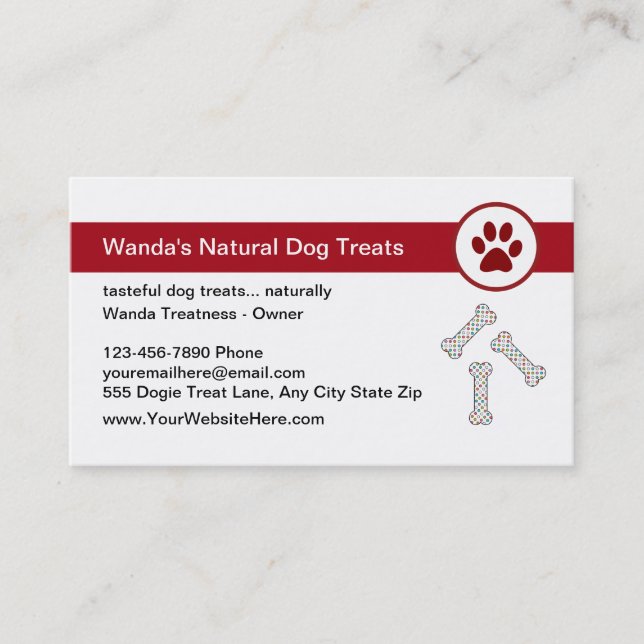 Hunde-Leckereien-Visitenkarte Visitenkarte (Vorderseite)