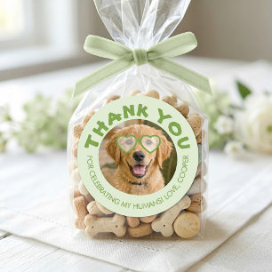 Hunde-Leckerli Hochzeitsgunst Dog Foto Danke Runder Aufkleber