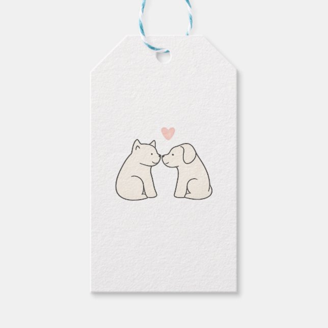 Hunde-Liebe-Aufkleber Geschenkanhänger (Vorderseite)