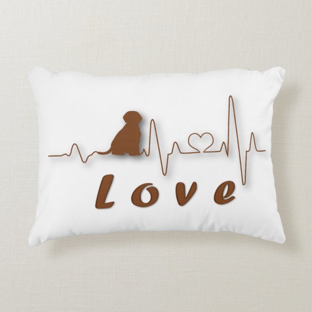 Hunde Liebe EKG Dekokissen (Vorderseite)