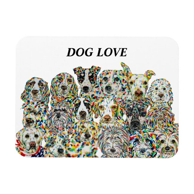 Hunde Liebe Flexibles Foto Magnet (Horizontal)