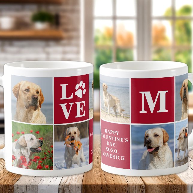 Hunde LIEBE Foto Collage Custom 7 Valentinstag Kaffeetasse (Von Creator hochgeladen)