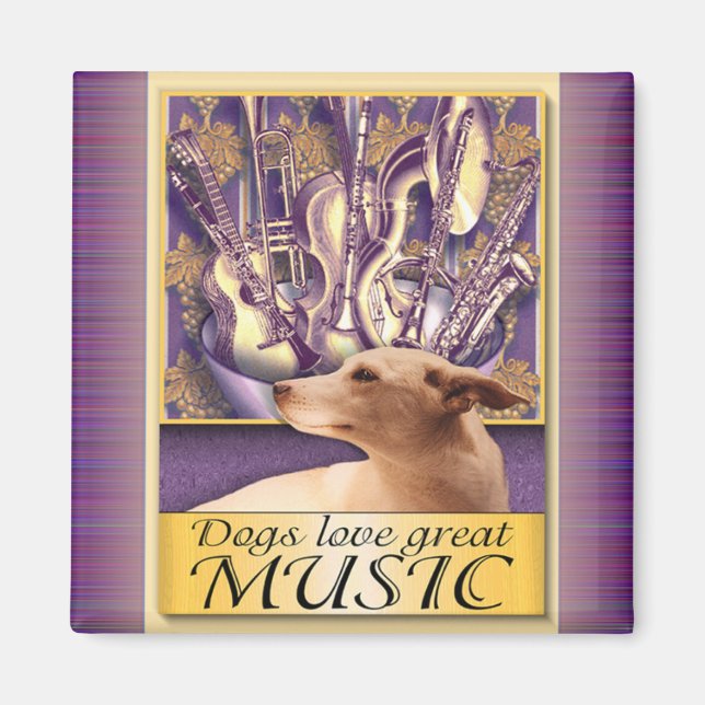 Hunde Liebe große MUSIC Magnet (Vorne)