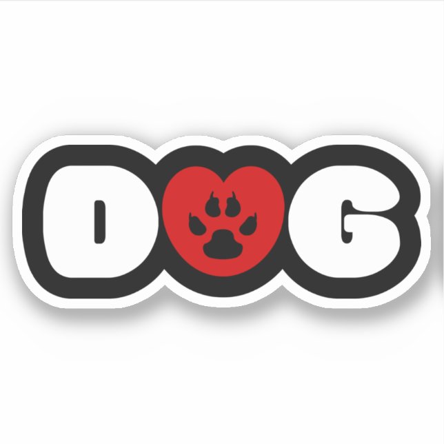 Hunde Liebe Heart Sticker (Vorderseite)