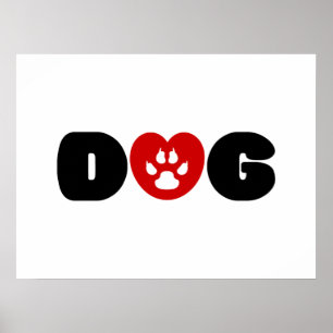 Hunde-Liebe-Herz-Plakat Poster