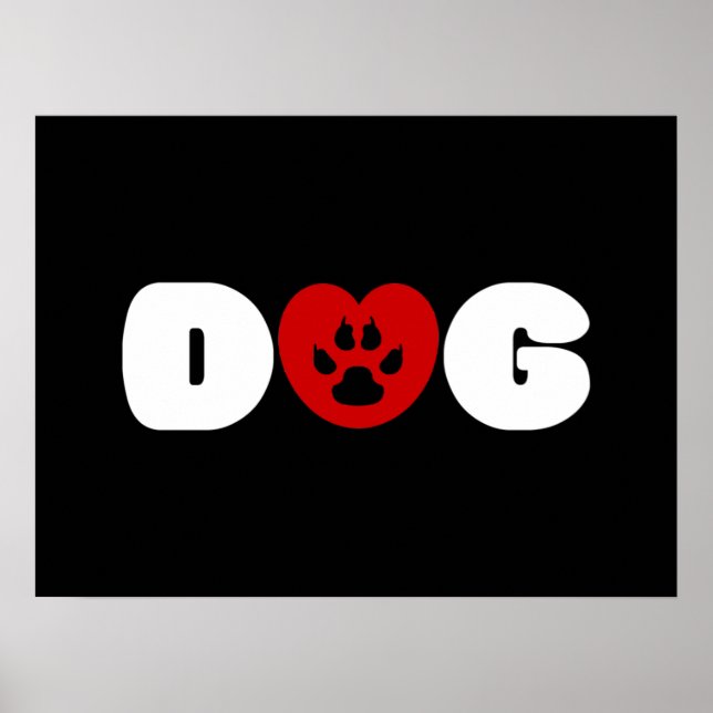 Hunde Liebe Herzplakat Poster (Vorne)