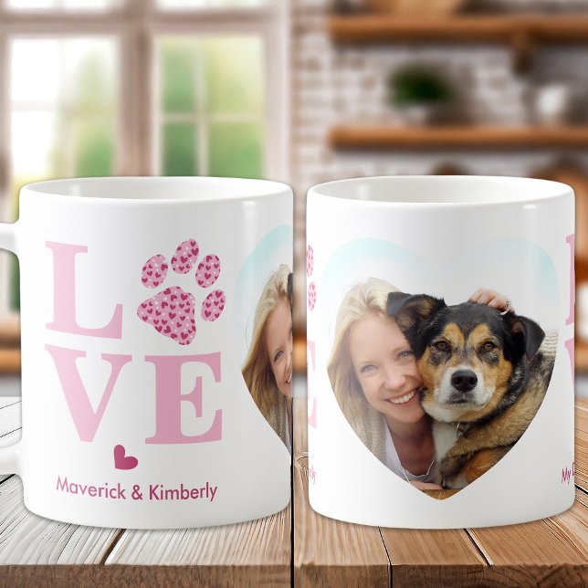 Hunde LIEBE Herzstück Foto Personalisiertes Hausti Kaffeetasse (Von Creator hochgeladen)