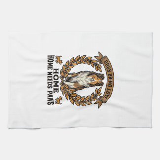 Hunde-Liebe-Shirt Vintage-Gravur Lorbeer-Design_1 Geschirrtuch