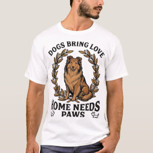 Hunde-Liebe-Shirt Vintage-Gravur Lorbeer-Design (2 T-Shirt