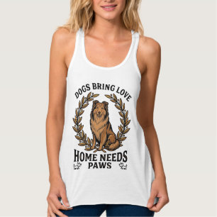 Hunde-Liebe-Shirt Vintage-Gravur Lorbeer-Design (2 Tank Top