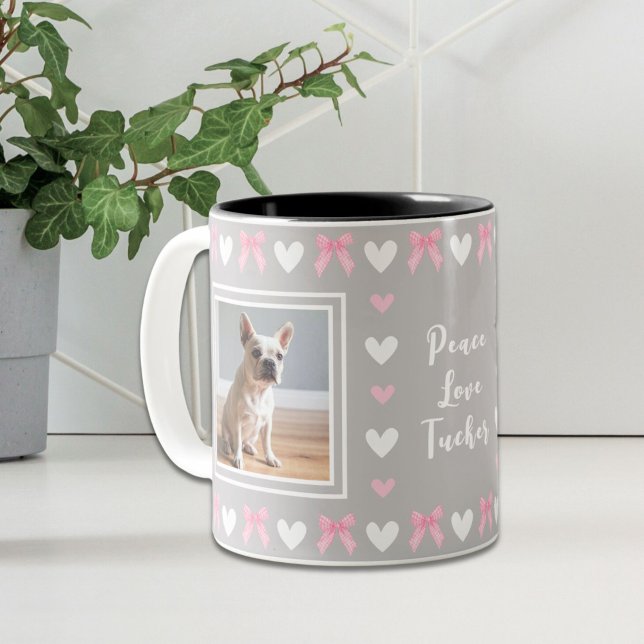 Hunde lieben Graues 2 Foto Zweifarbige Tasse (Von Creator hochgeladen)