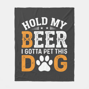 Hunde-Liebhaber halt mein Bier Fleecedecke