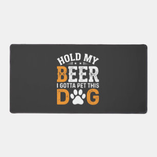 Hunde-Liebhaber halt mein Bier Schreibtischunterlage