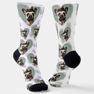 Hunde-Liebhaber-Herzrahmen Ein Foto Spaß Haustier Socken