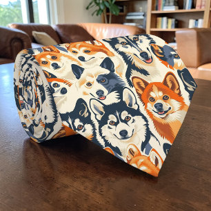 Hunde-Liebhaber-Hunde-Retro-Personalisierte Krawat Krawatte