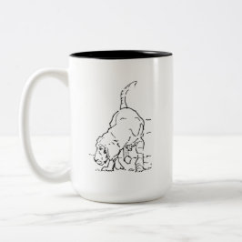 Hunde-Liebhaber-Kaffeetasse, Beagle-Illustration Zweifarbige Tasse