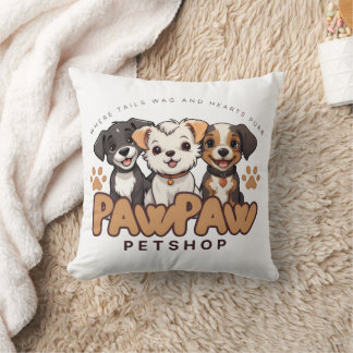 Hunde-Liebhaber "Paw Paw Pet Shop" Kissen