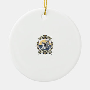 Hunde-Liebhaber-Shirt Bleib sanft Streichle mehr H Keramik Ornament