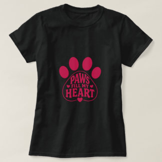 Hunde-Liebhaber-T-Shirt - Pfotenabdruck-Geschenk f T-Shirt