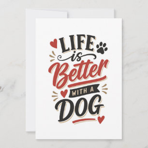 Hunde-Liebhaber-Wandkunst - Das Leben ist besser m Einladung